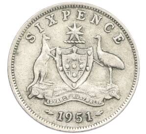 6 пенсов 1951 года Австралия — Фото №1