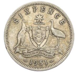 6 пенсов 1951 года PL Австралия — Фото №1