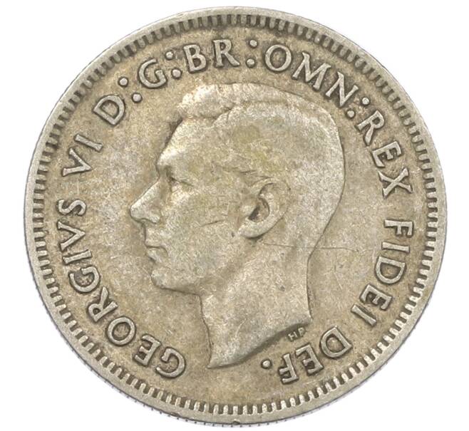 Монета 6 пенсов 1951 года PL Австралия (Артикул: M2-79629) — Фото №2