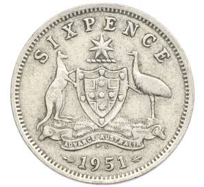 6 пенсов 1951 года PL Австралия — Фото №1