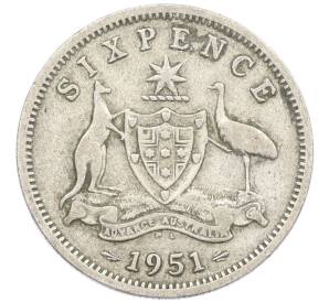 6 пенсов 1951 года PL Австралия — Фото №1