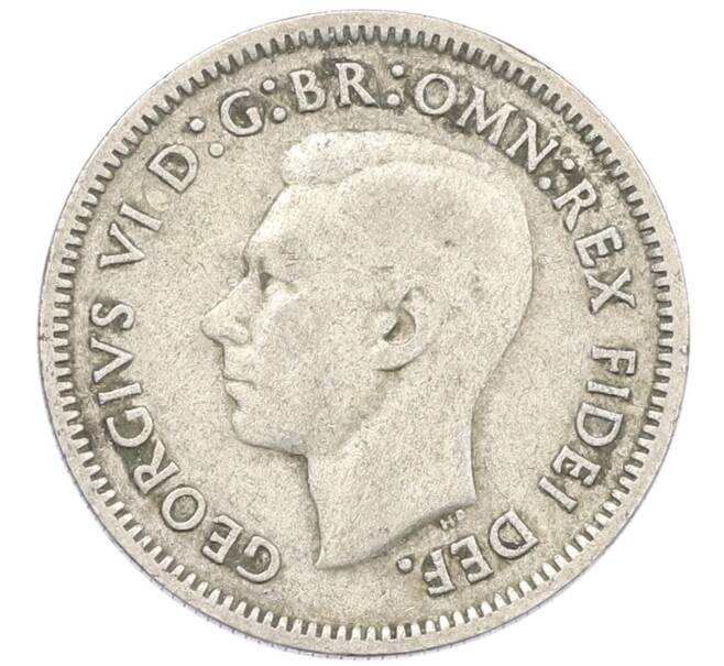 Монета 6 пенсов 1951 года PL Австралия (Артикул: M2-79641) — Фото №2