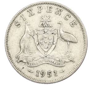 6 пенсов 1951 года Австралия — Фото №1