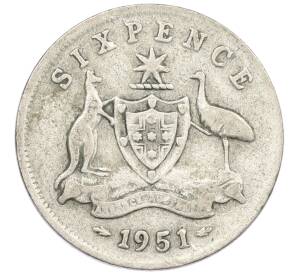6 пенсов 1951 года Австралия — Фото №1