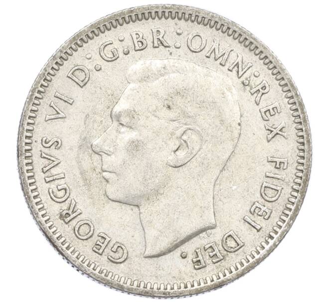 Монета 6 пенсов 1951 года PL Австралия (Артикул: M2-79645) — Фото №2