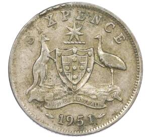 6 пенсов 1951 года Австралия — Фото №1