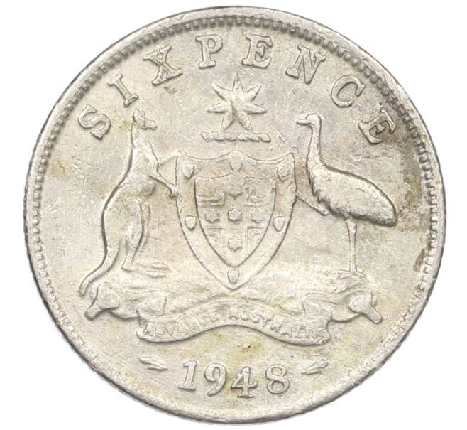 Монета 6 пенсов 1948 года Австралия (Артикул: M2-79649) — Фото №1