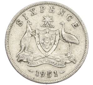 6 пенсов 1951 года Австралия — Фото №1