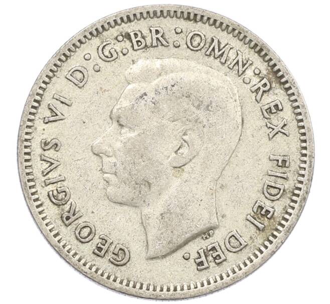 Монета 6 пенсов 1951 года PL Австралия (Артикул: M2-79654) — Фото №2