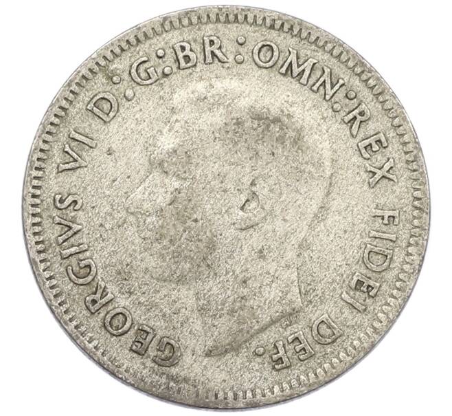 Монета 6 пенсов 1951 года PL Австралия (Артикул: M2-79655) — Фото №2