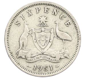 6 пенсов 1951 года PL Австралия — Фото №1