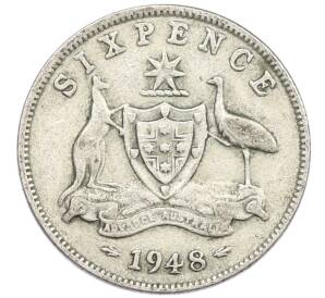 6 пенсов 1948 года Австралия — Фото №1