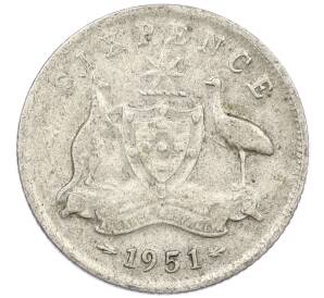 6 пенсов 1951 года Австралия — Фото №1