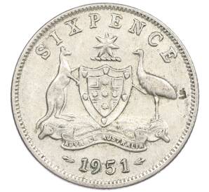 6 пенсов 1951 года Австралия — Фото №1