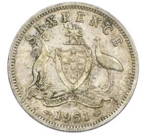 6 пенсов 1951 года PL Австралия — Фото №1
