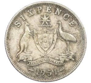 6 пенсов 1951 года Австралия — Фото №1