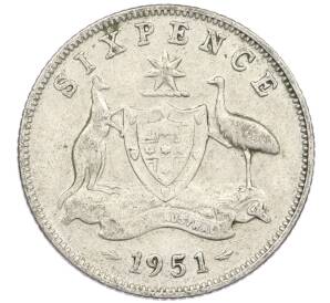 6 пенсов 1951 года Австралия — Фото №1