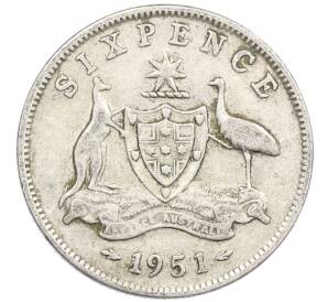 6 пенсов 1951 года Австралия — Фото №1