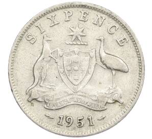 6 пенсов 1951 года Австралия — Фото №1