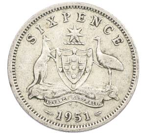 6 пенсов 1951 года PL Австралия — Фото №1