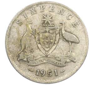 6 пенсов 1951 года Австралия — Фото №1