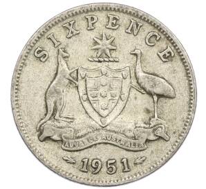6 пенсов 1951 года Австралия — Фото №1