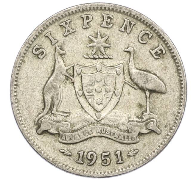 Монета 6 пенсов 1951 года Австралия (Артикул: M2-79681) — Фото №1