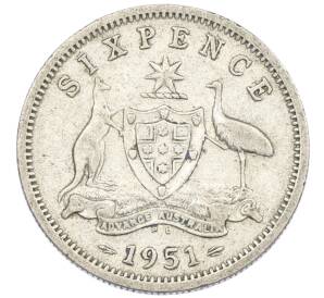 6 пенсов 1951 года PL Австралия — Фото №1