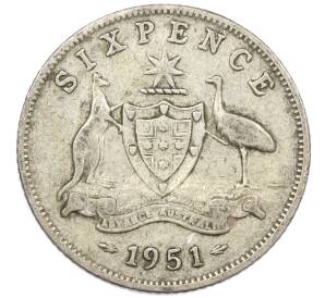 6 пенсов 1951 года Австралия — Фото №1