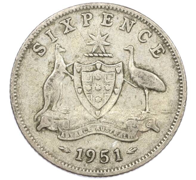 Монета 6 пенсов 1951 года Австралия (Артикул: M2-79689) — Фото №1