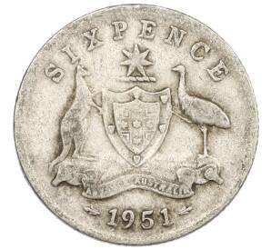 6 пенсов 1951 года Австралия — Фото №1