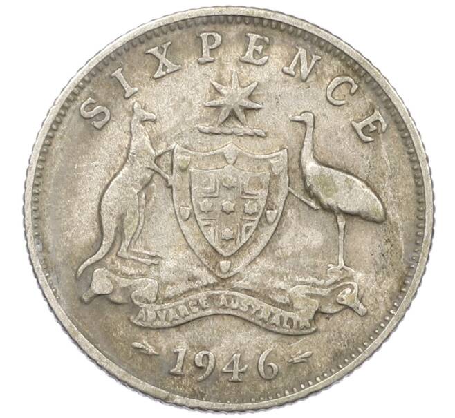 Монета 6 пенсов 1946 года Австралия (Артикул: M2-79698) — Фото №1