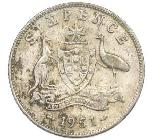 6 пенсов 1951 года Австралия — Фото №1
