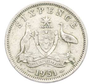 6 пенсов 1951 года PL Австралия — Фото №1