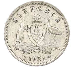 6 пенсов 1951 года PL Австралия — Фото №1