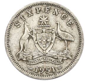 6 пенсов 1951 года PL Австралия — Фото №1