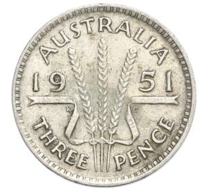 3 пенса 1951 года Австралия — Фото №1