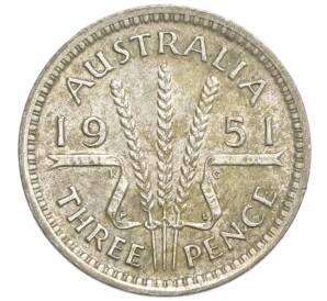 3 пенса 1951 года PL Австралия — Фото №1
