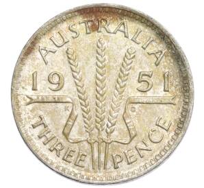 3 пенса 1951 года Австралия — Фото №1