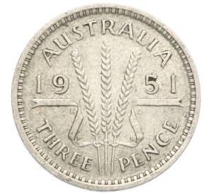 3 пенса 1951 года PL Австралия — Фото №1