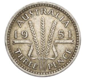 3 пенса 1951 года PL Австралия — Фото №1