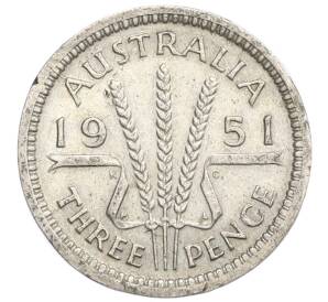 3 пенса 1951 года PL Австралия — Фото №1