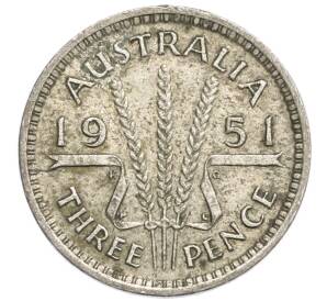 3 пенса 1951 года PL Австралия — Фото №1