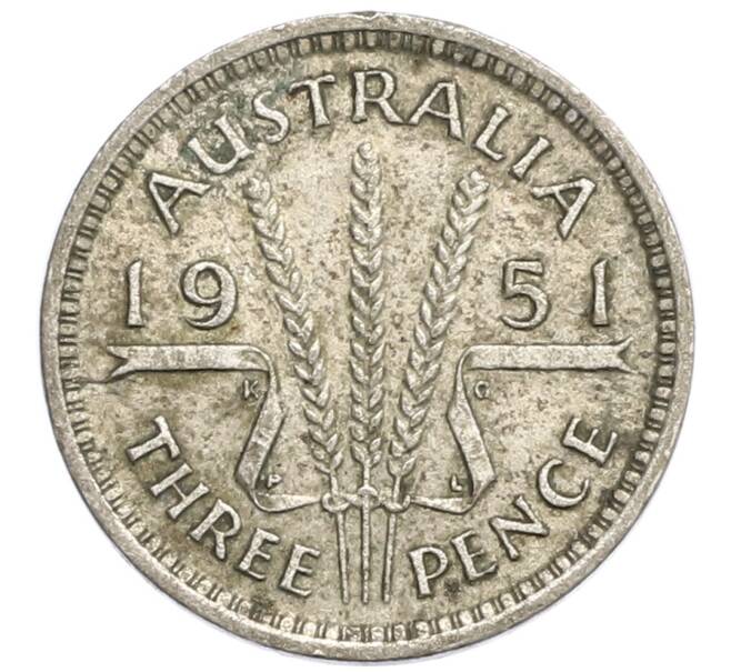 Монета 3 пенса 1951 года PL Австралия (Артикул: M2-79837) — Фото №1