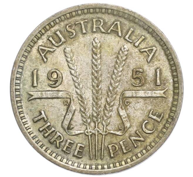 Монета 3 пенса 1951 года PL Австралия (Артикул: M2-79839) — Фото №1