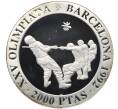 Монета 2000 песет 1992 года Испания «XXV Летние Олимпийские игры в Барселоне 1992 — Перетягивание каната» (Артикул: M2-79866) — Фото №1