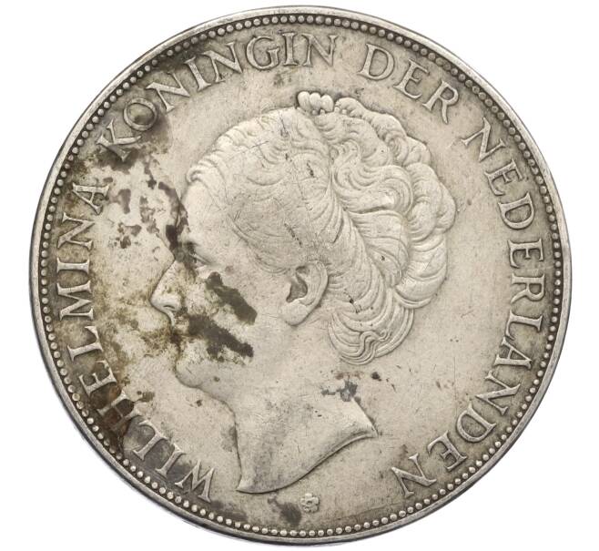 Монета 2 1/2 гульдена 1930 года Нидерланды (Артикул: M2-80047) — Фото №2