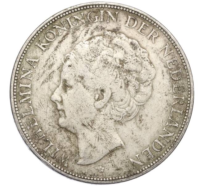 Монета 2 1/2 гульдена 1930 года Нидерланды (Артикул: M2-80058) — Фото №2