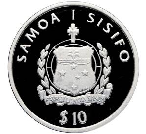 10 долларов 2002 года Самоа «Заключительный выпуск испанского песета» — Фото №2