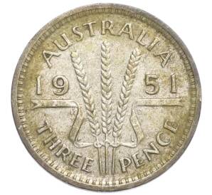 3 пенса 1951 года PL Австралия — Фото №1